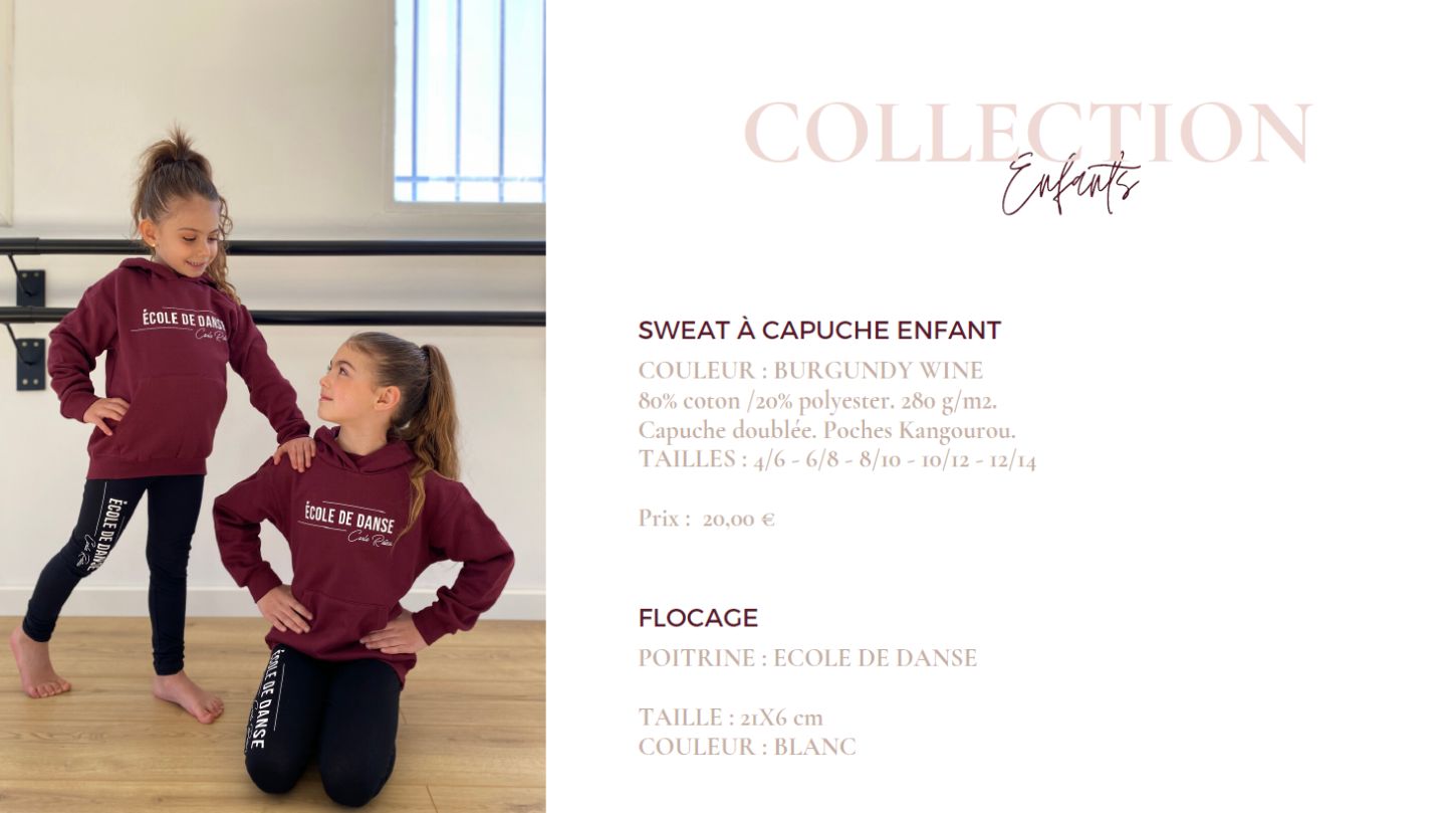 collection vêtements enfants de danse ecole carla raiess ollioules