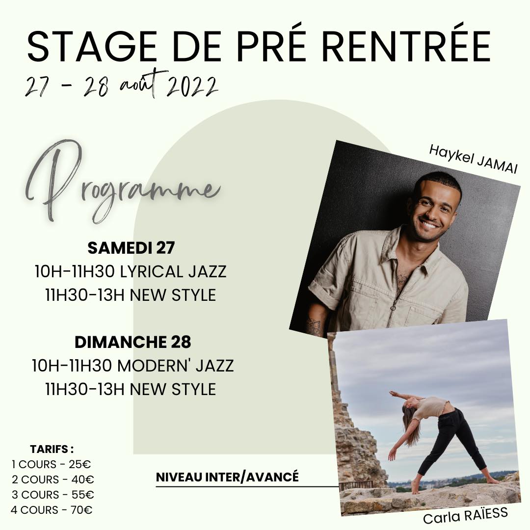 stage de pré rentrée école de danse carla raiess à ollioules
