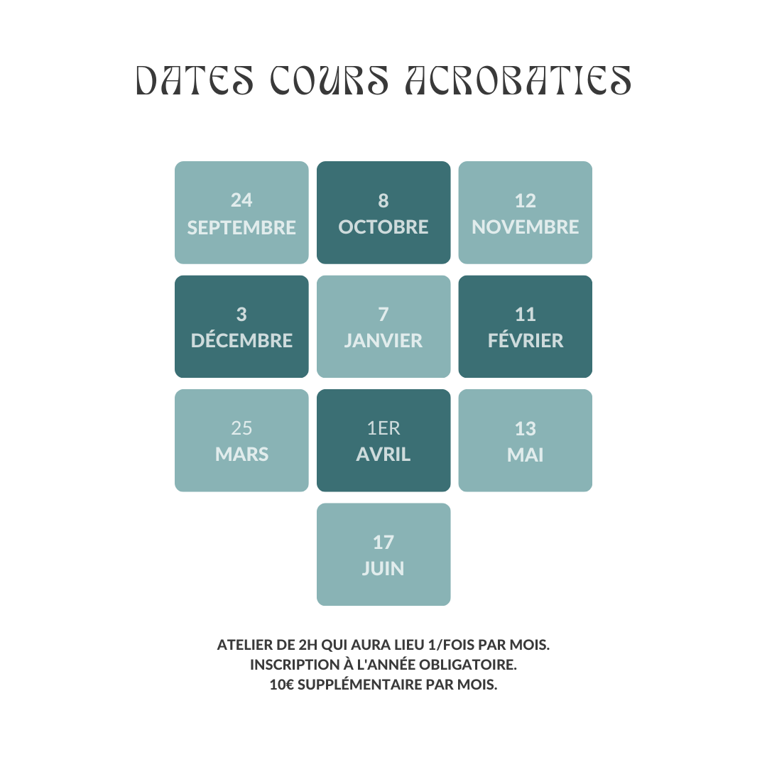 Dates cours acrobaties